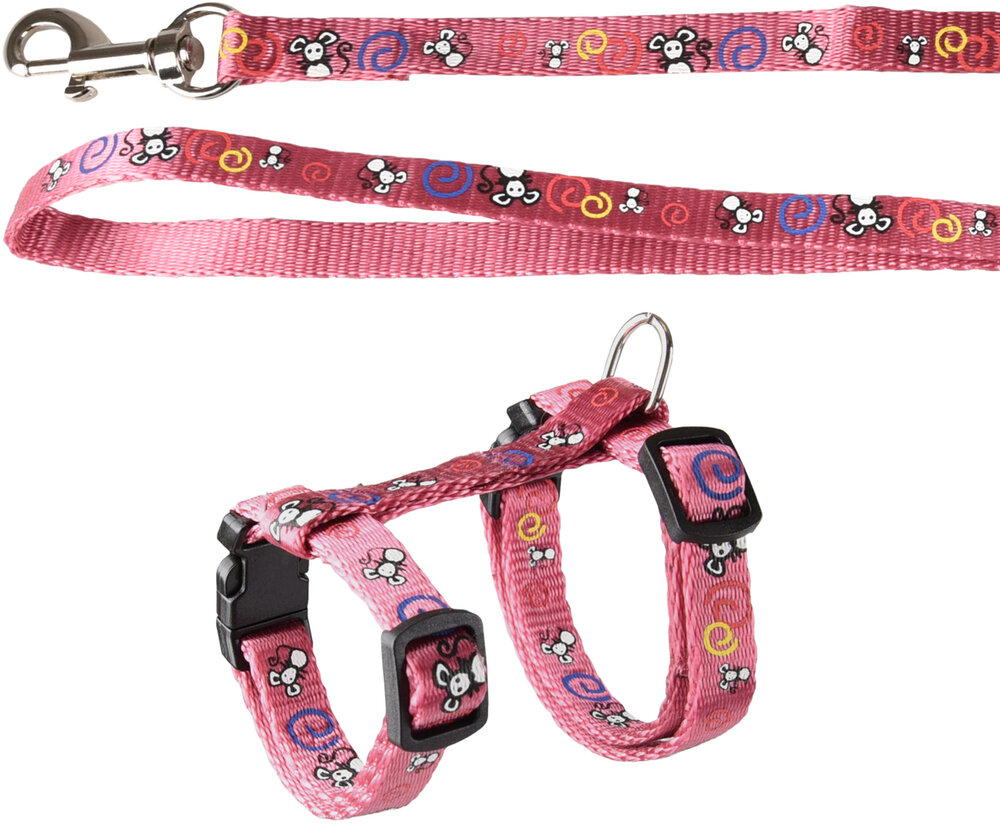 Harnas met looplijn voor kittens Topo Roze