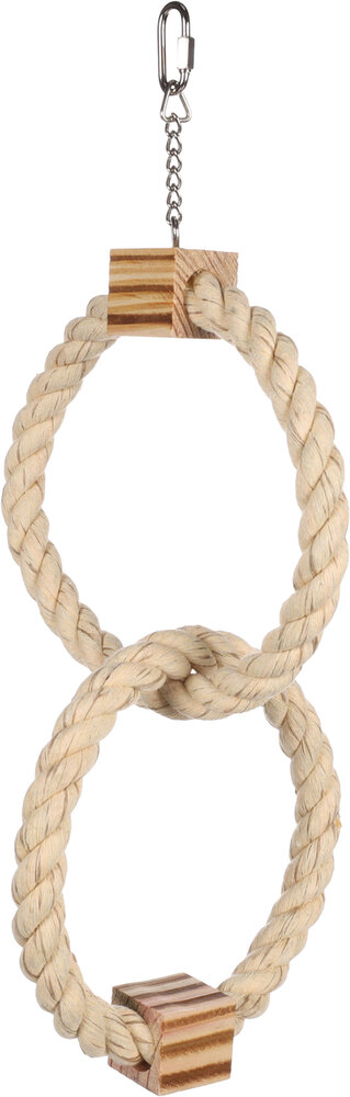 Parkietenspeelgoed BBQ Ring Touw Lichtbruin