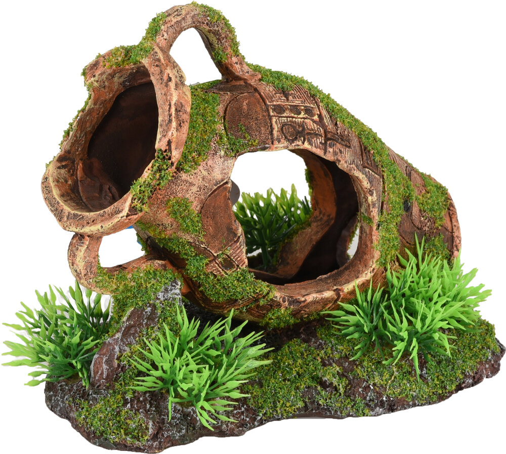 Decoratie Moza Bruin Groen Kruik Plant