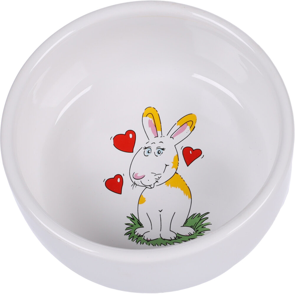 Eet- en drinkpot Konijn Zippy Rond Wit