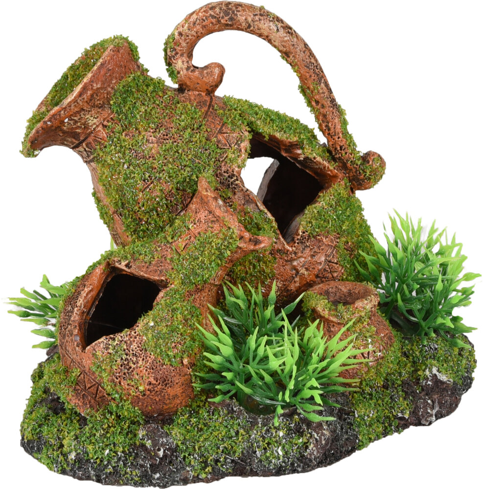 Decoratie Moza Bruin Groen Kruik Plant