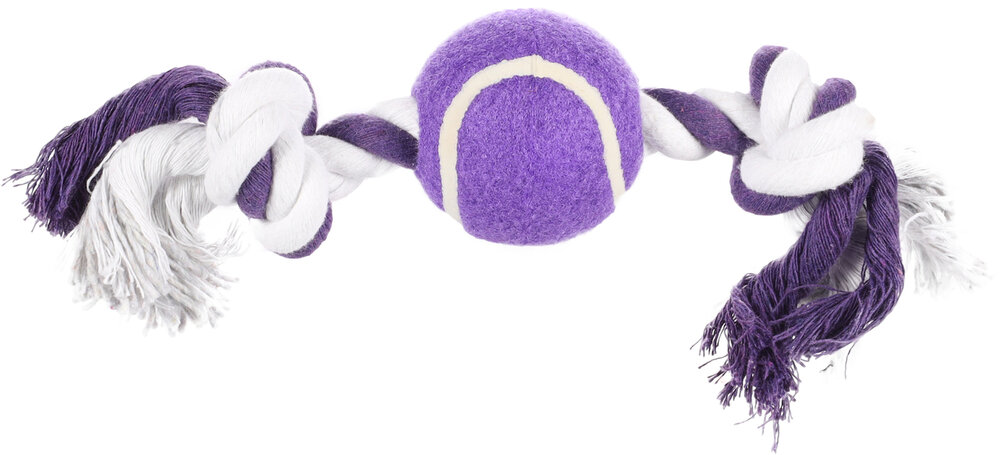 Speelgoed Quinn Touw met 2 knopen met tennisbal Meerdere kleuren