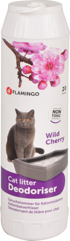 Kattenbakontgeurder met wilde kers bloemgeur Wit