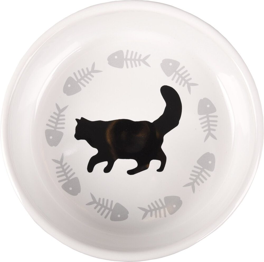 Eet- en drinkpot Cats Rond Wit