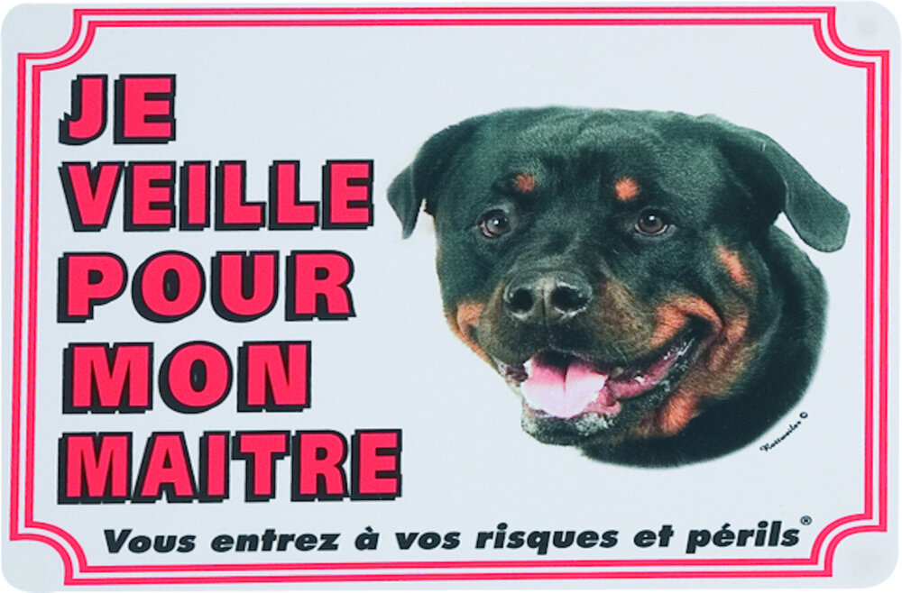 Waakbord FR Rottweiler Wit