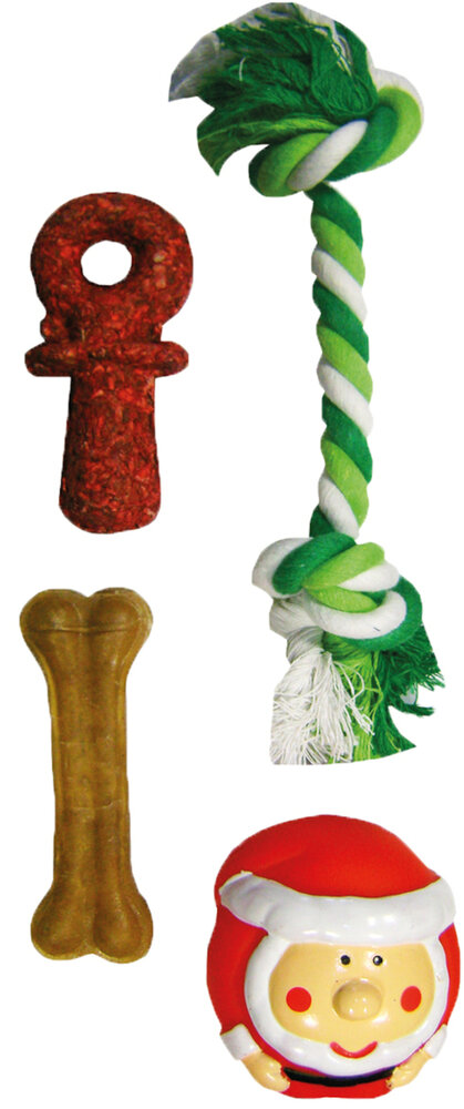 Kerst Speelgoed Fitz Been &amp; Fopspeen &amp; Kerstman &amp; Touw Meerkleurig