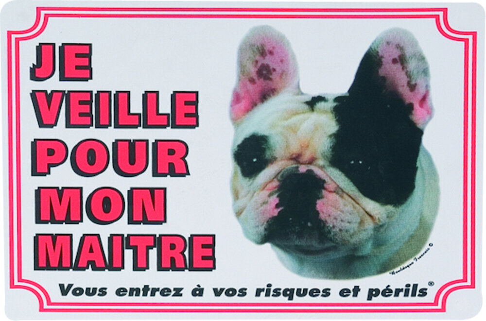 Waakbord FR Franse buldog Wit