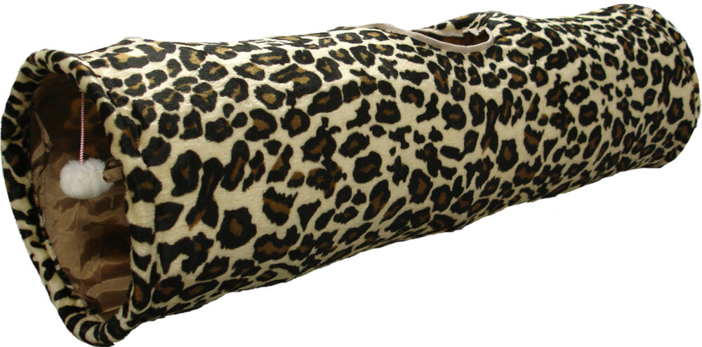Speelgoed Leopard Tunnel met bal Bruin