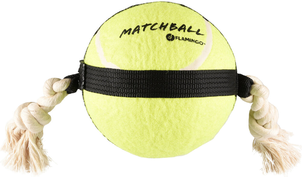 Speelgoed Matchball Tennisbal met touw Geel