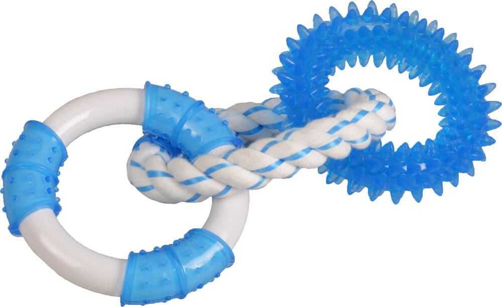 Speelgoed Canine Clean Denta toy Ring met touw met muntsmaak