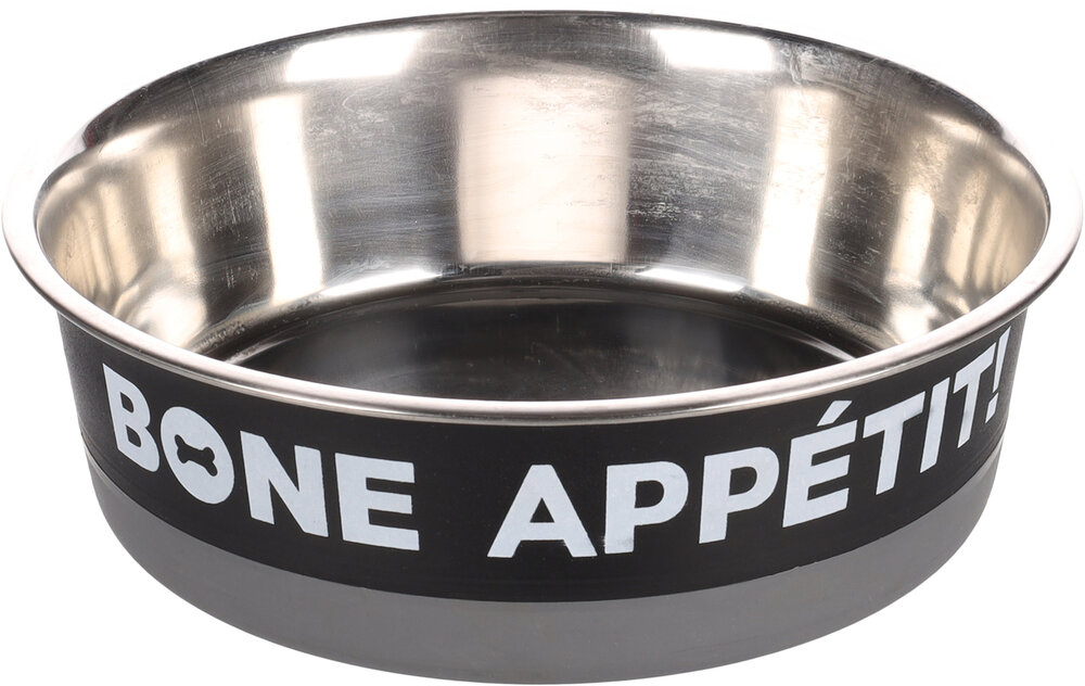 Eet- en drinkpot Bone Appetit Rond Zwart &amp; Grijs &amp; Zilver