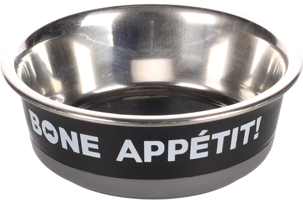 Eet- en drinkpot Bone Appetit Rond Zwart &amp; Grijs &amp; Zilver
