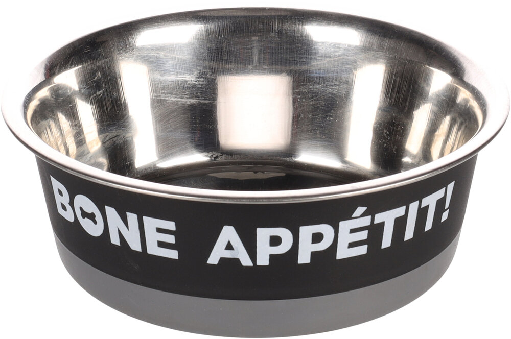 Eet- en drinkpot Bone Appetit Rond Zwart &amp; Grijs &amp; Zilver