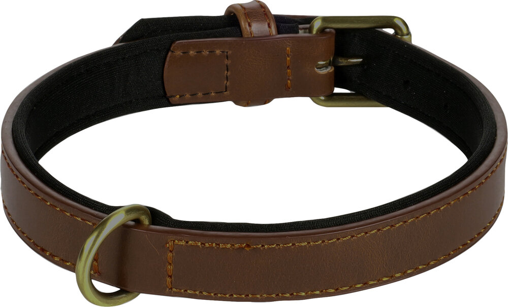 Halsband met neopreen Lyabo Bruin