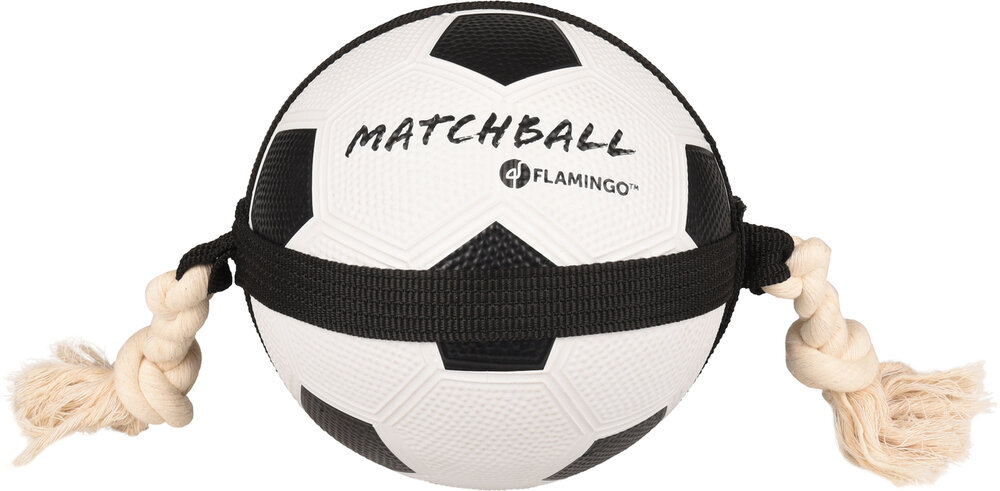Speelgoed Matchball Voetbal met touw Wit &amp; Zwart