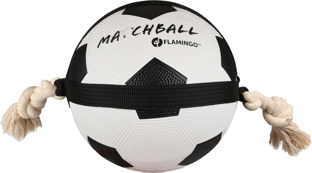 Speelgoed Matchball Voetbal met touw Wit &amp; Zwart
