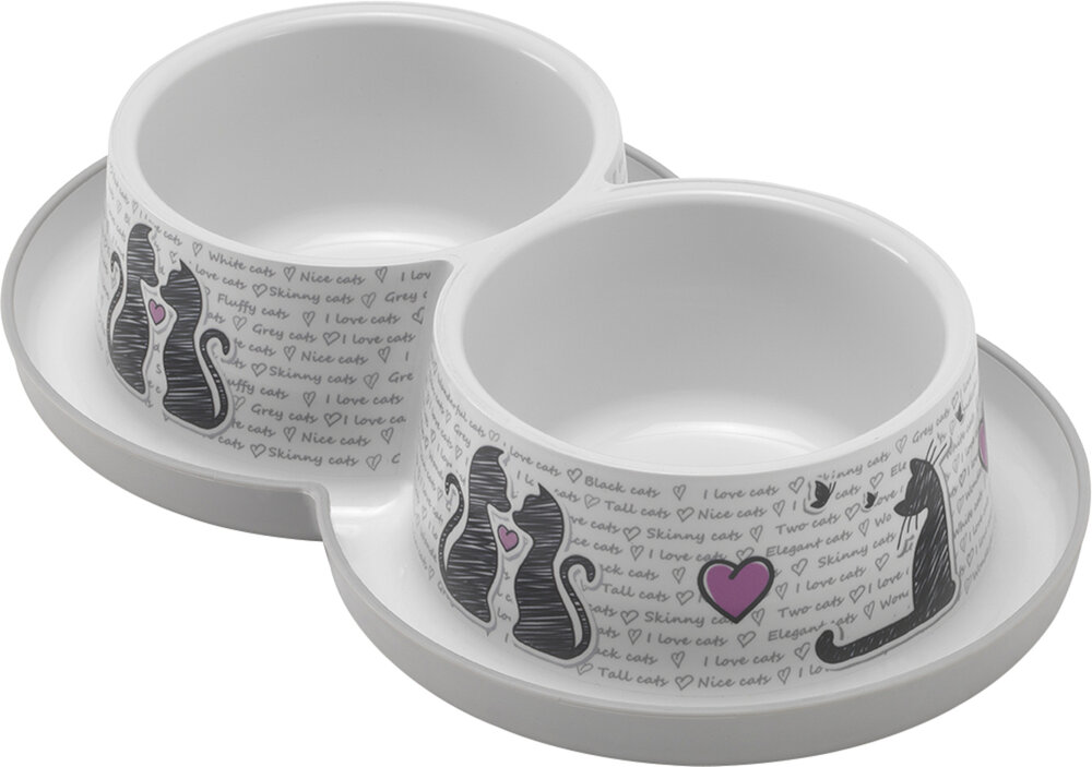 Eet- en drinkpot Combo Cats in love Wit
