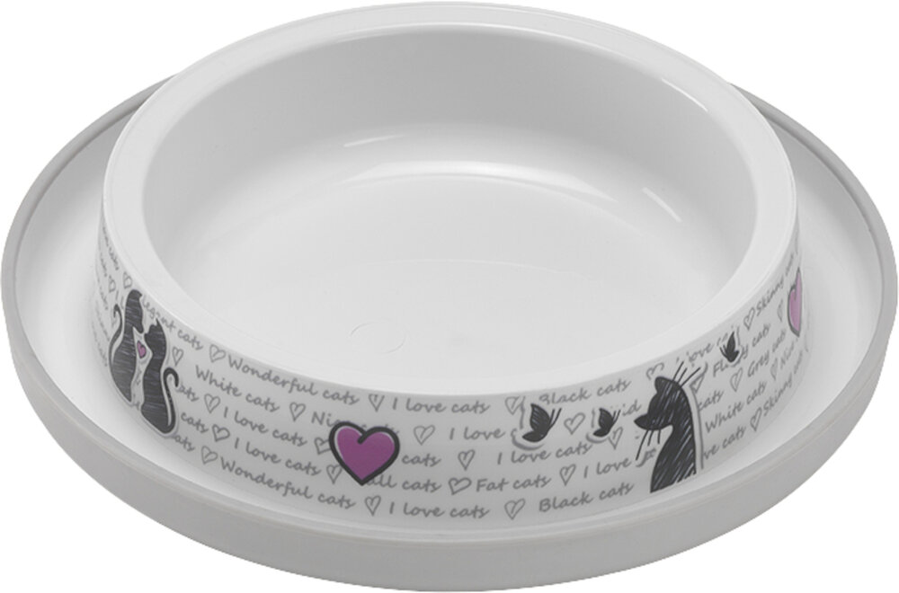 Eet- en drinkpot Cats in love Rond Wit