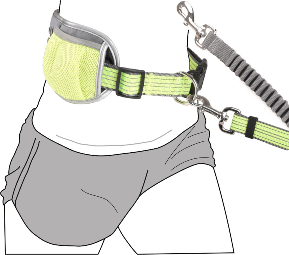 Jogginglijn met heupriem Rono Fluo geel
