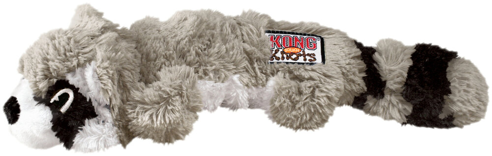 Kong Speelgoed Knots Scrunch Wasbeer met touw Grijs