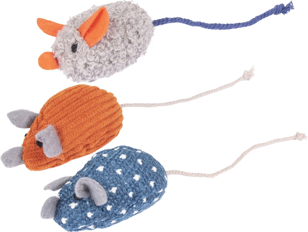 Speelgoed Floera Muis Blauw &amp; Grijs &amp; Oranje
