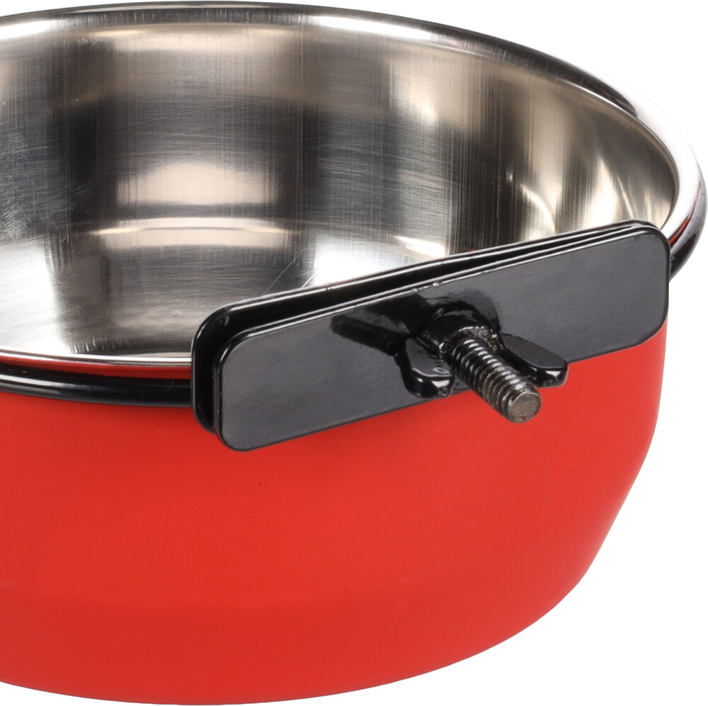 Eet- en drinkpot Avaro Rond Zwart &amp; Rood &amp; Zilver