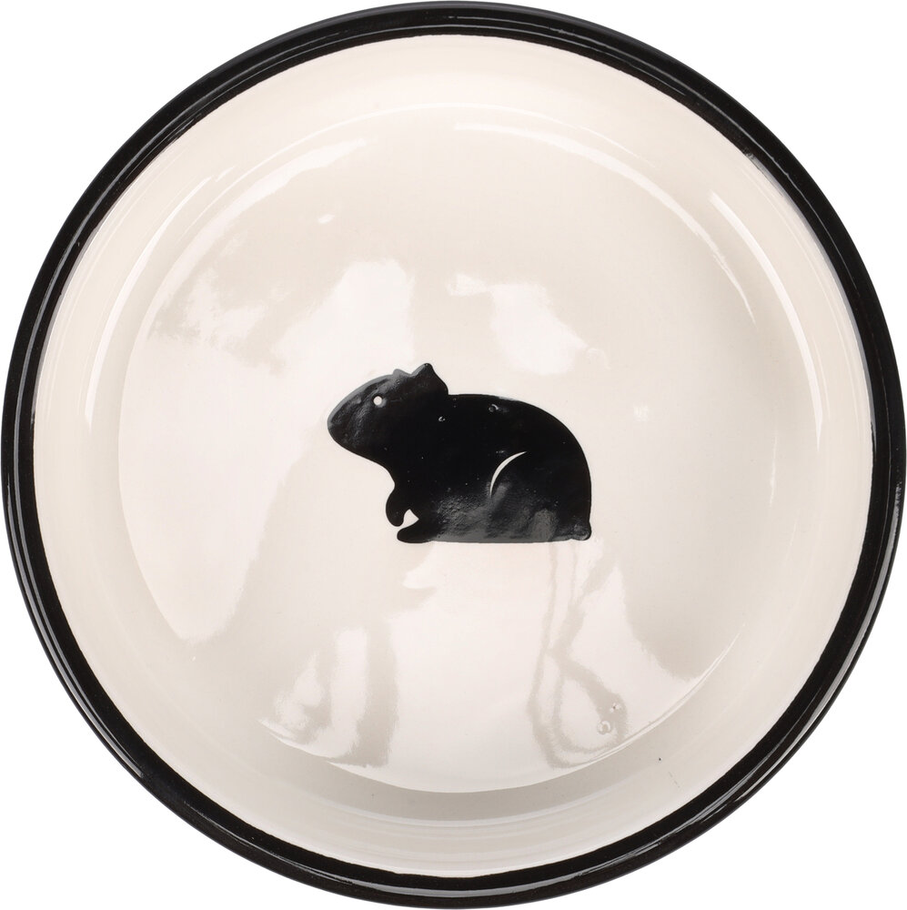 Eet- en drinkpot Cavia Nala Rond Zwart &amp; Wit