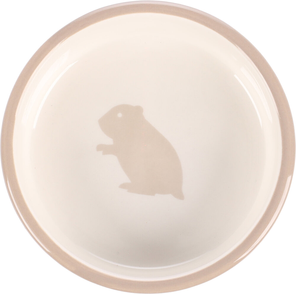 Eet- en drinkpot Hamster Muis Mylo Rond Beige &amp; Wit