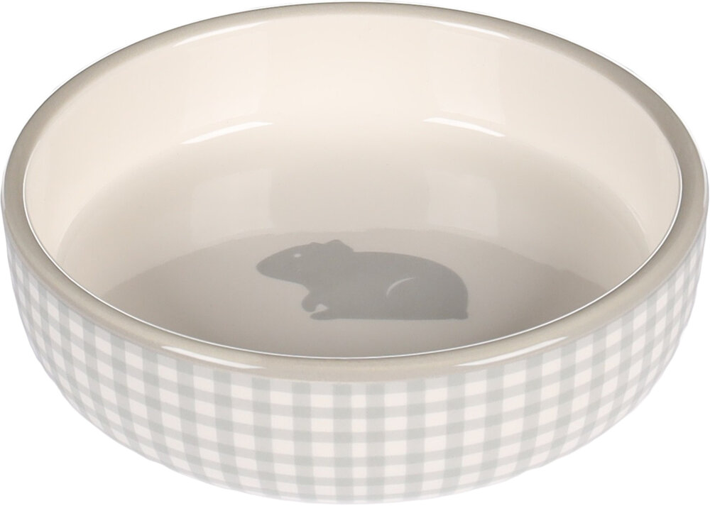 Eet- en drinkpot Cavia Mylo Rond Lichtgrijs &amp; Wit