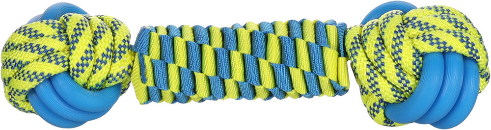 Speelgoed Tofla Knoopbal &amp; Touw Geweven Blauw &amp; Geel