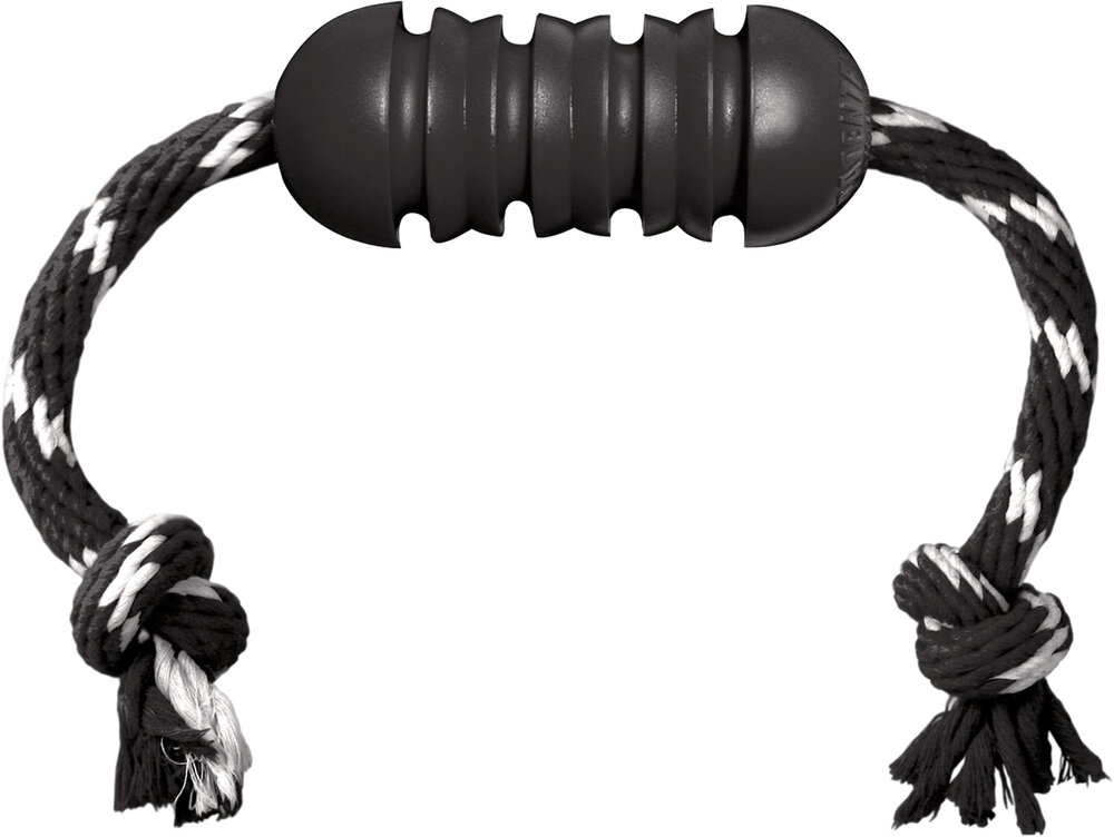 Kong Speelgoed Extreme met touw met bal Zwart