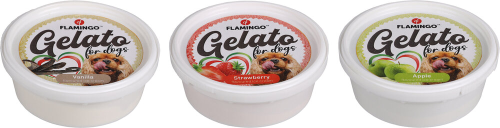 Snack Gelato Ijs met aardbei- &amp; appel- &amp; vanillesmaak