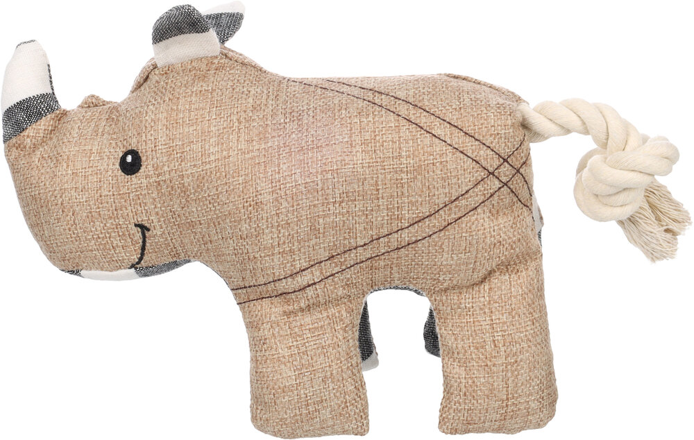 Speelgoed Wigri Neushoorn met touw Beige