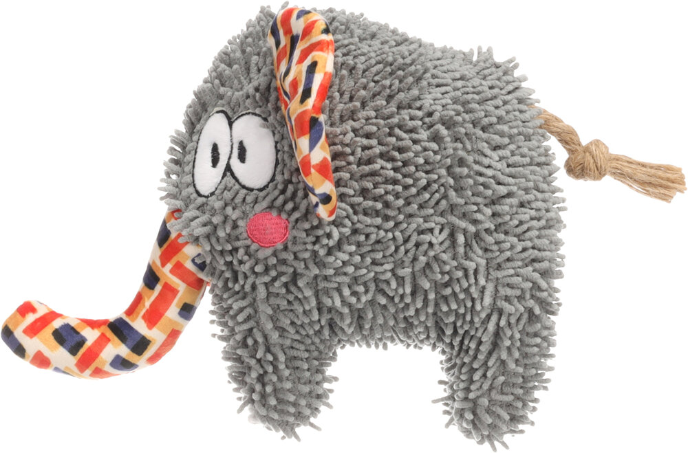 Speelgoed Saffia Olifant met touw Grijs