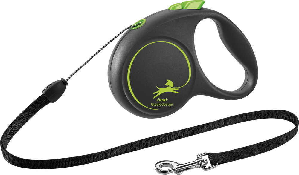 Flexi Rollijn Black Design Koord Zwart Groen