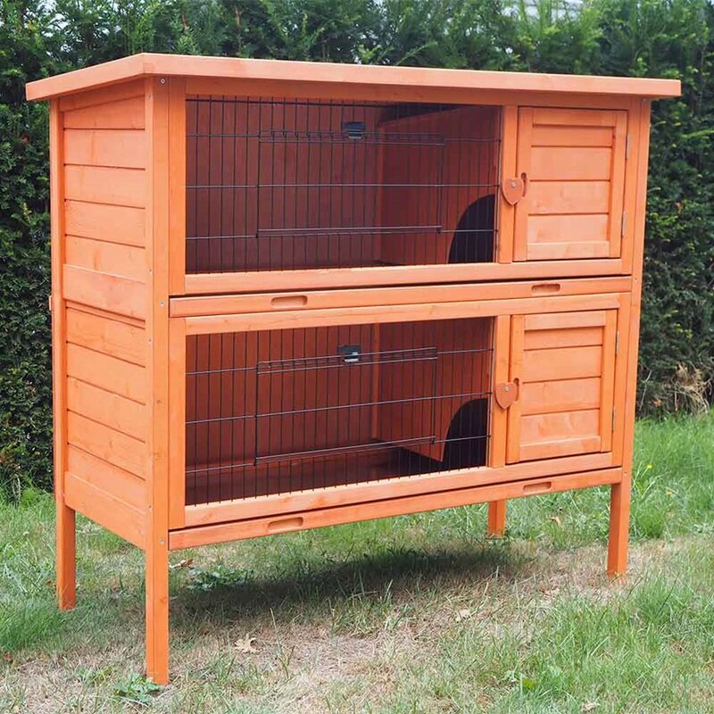 Konijnenhok | dubbel | 124 x 55 x 113 cm