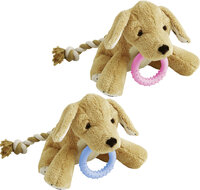Speelgoed Puppy Basti Hond met touw Meerdere kleuren