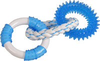 Speelgoed Canine Clean Denta toy Ring met touw met muntsmaak