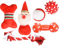 Kerst Speelgoed Vincent Been &amp; Noppenbal &amp; Halter &amp; Kerstman &amp; Tennisbal &amp; Touw Rood