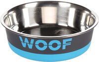 Eet- en drinkpot Woof Rond Grijs &amp; Blauw &amp; Zilver