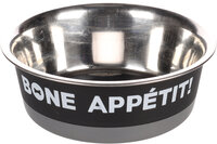 Eet- en drinkpot Bone Appetit Rond Zwart &amp; Grijs &amp; Zilver