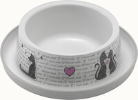 Eet- en drinkpot Cats in love Rond Wit