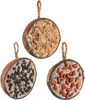 Four Seasons Halve voederkokosnoot Gevuld met meelwormen &amp; met noten &amp; met zaden - Buitenvogels