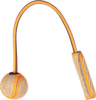 Speelgoed Juru Trektouw met bal Beige &amp; Fluo oranje