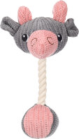 Speelgoed Puppy Zoda Beer &amp; Ram met bal met touw Grijs Roze