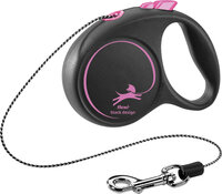Flexi Rollijn Black Design Koord Zwart Roze