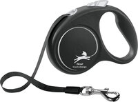 Flexi Rollijn Black Design Band Zwart Zilver
