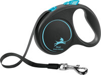 Flexi Rollijn Black Design Band Zwart Blauw