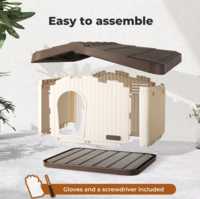 Kunststof knaagdierenhok Dierenverblijf PEDRO 1 Bruin/beige 60x51x41cm