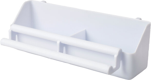 Zaad- en waterbakje met opstap &amp; Combo Bob Rechthoekig Wit